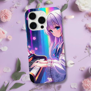 Anime Girl speelt piano iPhone 16 Pro Hoesje