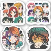 " anime girl stickers whatsapp " " sticker van het (Voorkant)