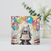 Anime girl Une invitation d'anniversaire (Debout devant)