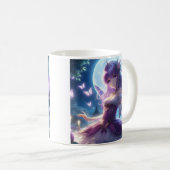 Anime Girl Violet Butterfly Wing Moon Fairy Koffiemok (Voorkant rechts)