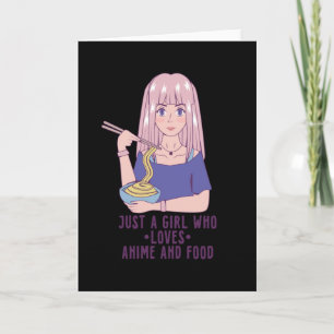 Anime Girl   voor Anime & Food Lover Kaart