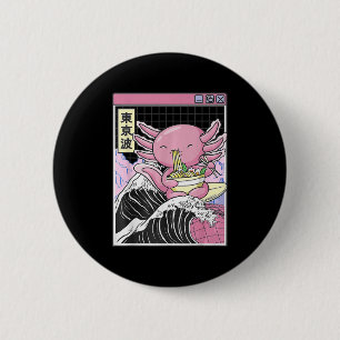 Anime Girl Waifu die van Anime Ramen en Sketchi ho Ronde Button 5,7 Cm