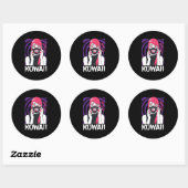 Anime Girl Yandere Horror Face Alien Kawaii Gothic Ronde Sticker (Vel)