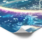 Anime Girl Zingende Maanlicht Pixie Regenboog Zeem Poster (Hoek)