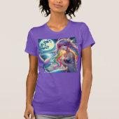 Anime Girl Zingende Maanlicht Pixie Regenboog Zeem T-shirt (Voorkant)