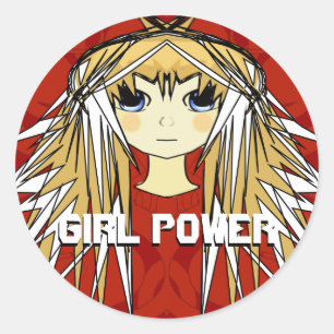 Anime Girls - - Gepersonaliseerd Ronde Sticker