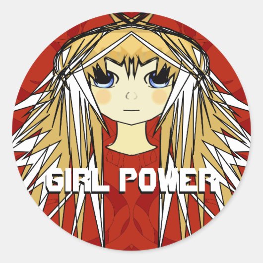 Anime Girls - - Gepersonaliseerd Ronde Sticker (Voorkant)