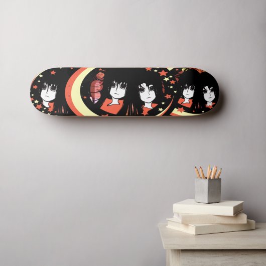 Anime Girls Skateboard (Muurkunst (Horizontaal))