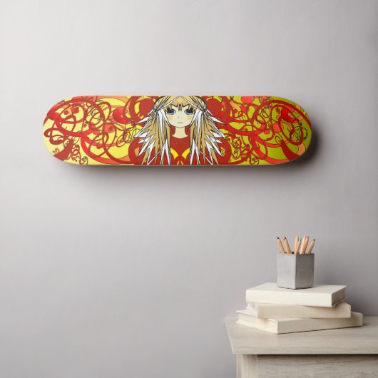 Anime Girls Skateboard (Muurkunst (Horizontaal))