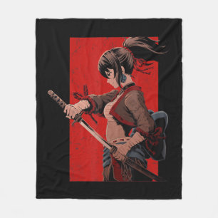 Anime Girls Tiener Samurai Waifu Japans Otaku Kaw Fleece Deken