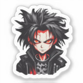 Anime Gothic Boy Sticker (Voorkant)
