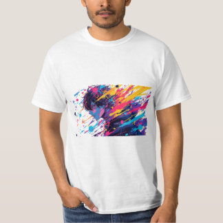 Anime Graffiti Chaos — Kleurspatten Mannen Anime K T-shirt