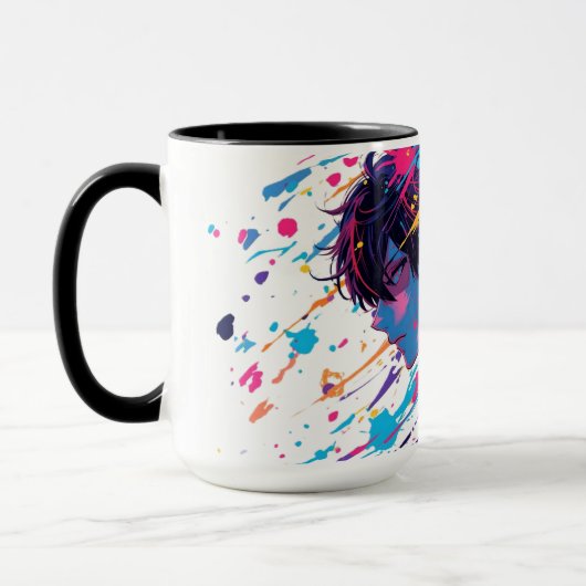 Anime Graffiti Chaos — Mug Splash de Couleurs | Ar (Gauche)