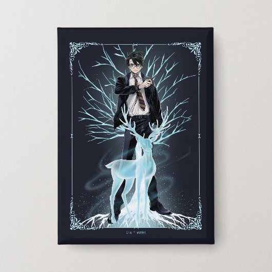 Anime HARRY POTTER™ Heren Patronus Button (Voorkant)