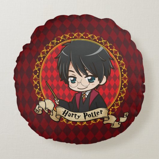 Anime Harry Potter Rond Kussen (Voorkant)