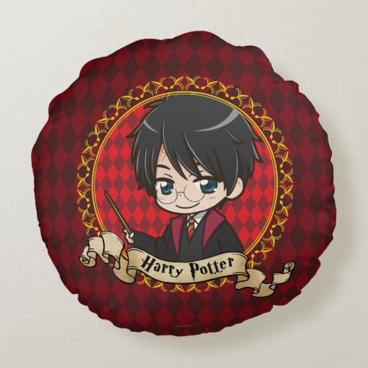 Anime Harry Potter Rond Kussen (Achterkant)