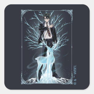 Anime HARRY POTTER™ Stag Patronus Vierkante Sticker