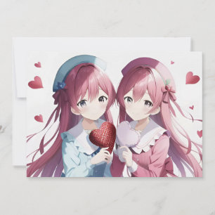Anime harten Valentijnsdag Feestdagenkaart