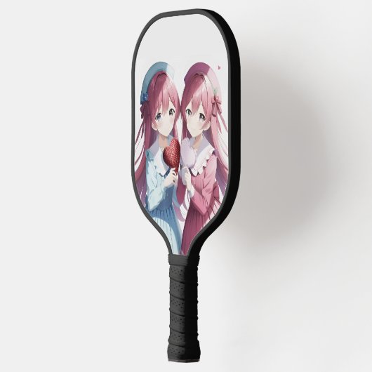 Anime harten Valentijnsdag Pickleball Paddle (Links)
