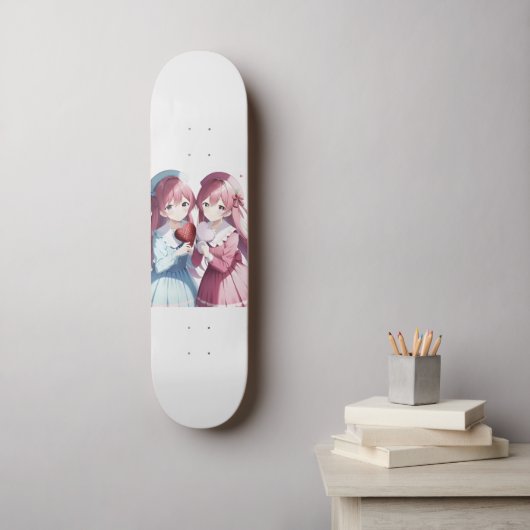 Anime harten Valentijnsdag Skateboard (Muurkunst)