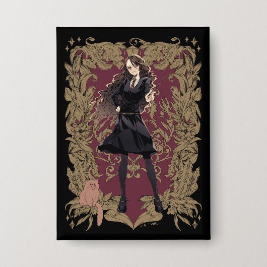 Anime Hermione Granger  Lijst Button (Voorkant)