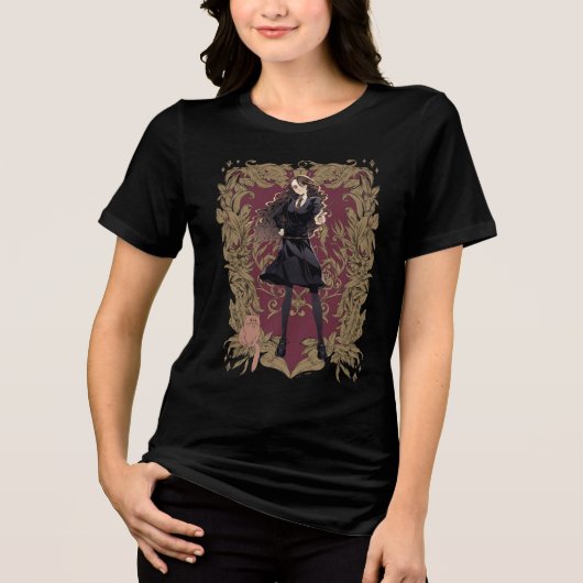 Anime Hermione Granger  Lijst Tri-Blend Shirt (Voorkant)