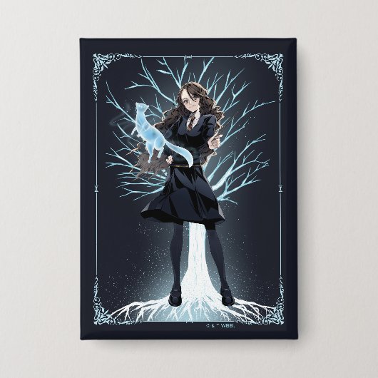 Anime Hermione Granger's Otter Patronus Button (Voorkant)