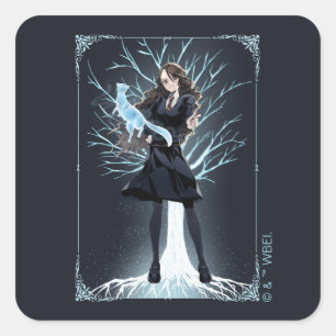 Anime Hermione Grangers Otter-toverdrankmanifestat Vierkante Sticker
