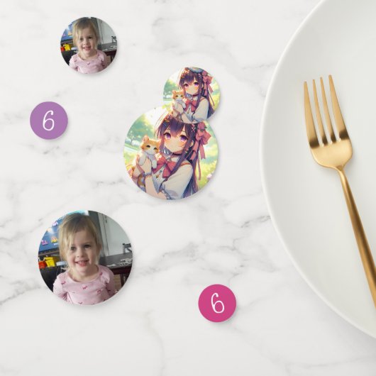  Anime Holding Kitten Meisje Verjaardag Confetti (Groep)