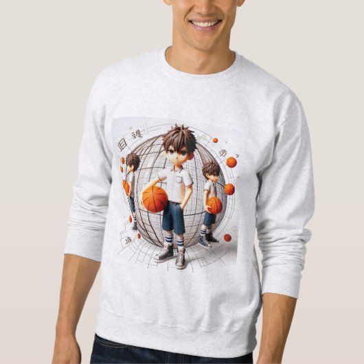 Anime Hoop Star - Sweatshirt de basket-ball 3D (Devant)