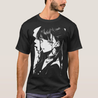 Anime Horror Meisje Esthetische Zachte Grunge Waif T-shirt