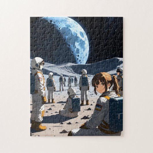 Anime in de ruimte puzzel (Verticaal)