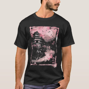Anime Japans Landschap Tempel Sakura Japan T-shirt