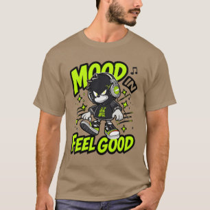 Anime Jongen Met Koptelefoon Die Zich Goed Voelt - T-shirt