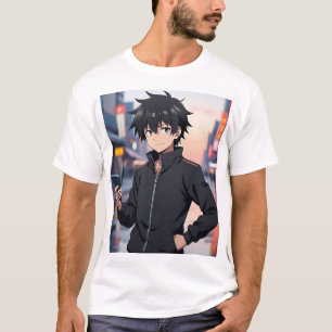 Anime Jongen op Stadsstraat – Coole Urbane Anime K T-shirt