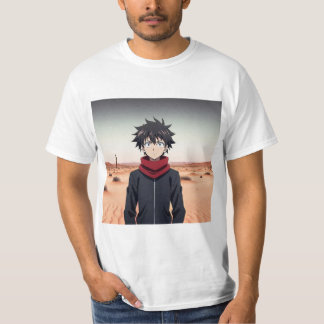 Anime Jongen Staand in Woestijnlandschap – Anime A T-shirt