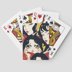 Anime kat meisjes patroon pokerkaarten