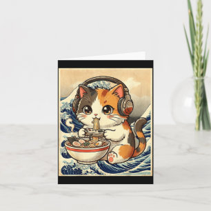 Anime Kat Ramen Gamer Japanse Kunst Retro Vintage Kaart