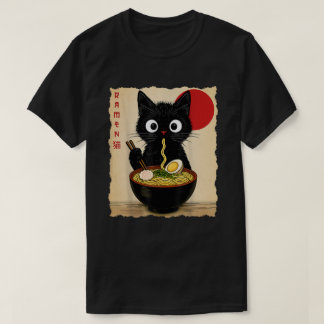 Anime Kat Ramen Japans Grappige Kat Grafisch T-shirt