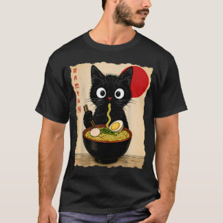 Anime Kat Ramen Japans Grappige Kat s T-shirt