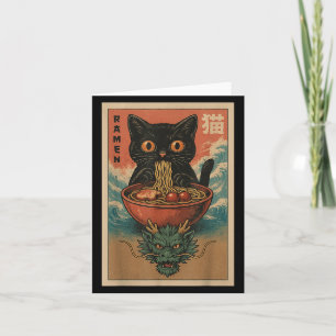Anime Kat Ramen Japans Grappige Kunst Kawaii Kat E Kaart