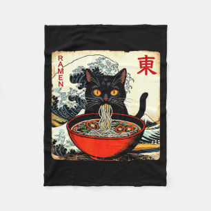 Anime Kat Ramen Japanse Grappige Grafische T-shirt Fleece Deken