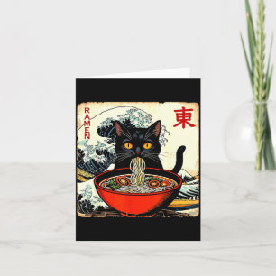 Anime Kat Ramen Japanse Grappige Grafische T-shirt Kaart