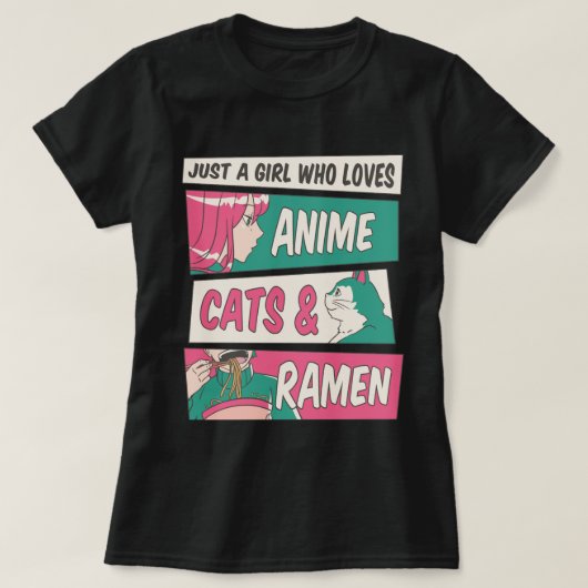 Anime Katten Ramen Tshirt-PR T-shirt (Design voorkant)
