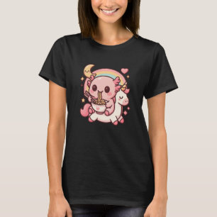 Anime Kawaii Axolotl Eet Ramen Noedels Kinderen Te T-shirt