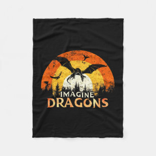 Anime Kawaii Mythical Fantasy Dragons Imagine Vint Fleece Deken