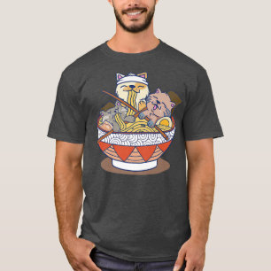Anime kawaii ramen kat met japanse ramen noedels t-shirt