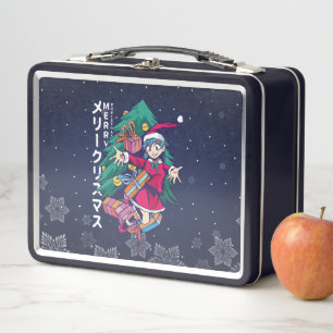 Anime Kersttrui- Gelukkig meisje met kerstmuts