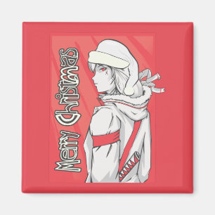 Anime kersttrui, Xmas Lief Meisje Magneet