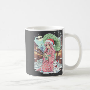 Anime Kimono Meisje Kerstmis Japan Kat Xmas Japan Koffiemok